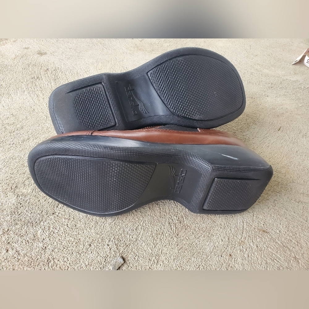 Womens dansko 39 size 9 clogs slip on chunky leather brown comfort nursing work - Picture 10 of 11